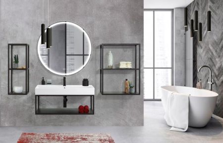 Зеркало CADRO CEZARES со встроенной подсветкой, сенсорным выключателем и подогревом, артикул CZR-SPC-CADRO-800-LED-TCH-WARM