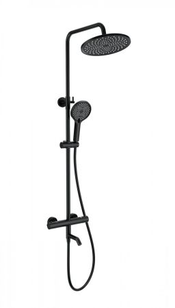 Душевая система с термостатом WONZON & WOGHAND INN 3, Черный матовый (WW-B3065-T1-MB), артикул WW-B3065-T1-MB