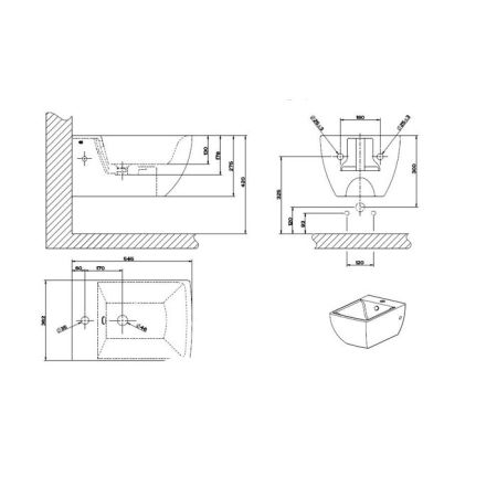 Gessi Mimi Биде подвесное с 1 отверстием под смеситель, с сифоном, цвет: белый, артикул 37515#518