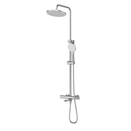 LUX Комплект для ванной - душевая стойка с изливом и смеситель для раковины, артикул LUX-CVD/LS-01