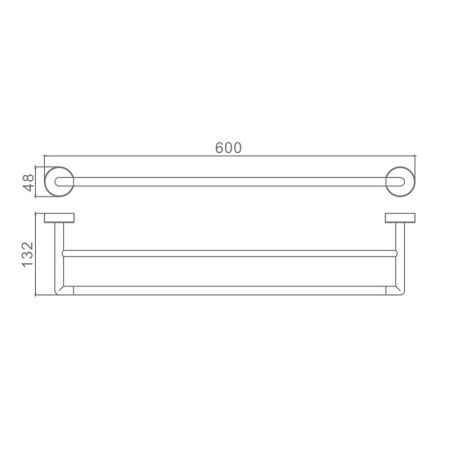 Полотенцедержатель двойной Raglo R320.09.33, медь, артикул R320.09.33