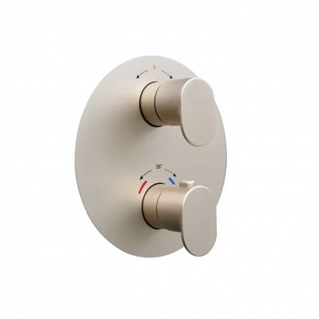 Встраиваемый термостатический смеситель для душа OLE с регулировкой температуры, золотой атласный, артикул 67638EKM.M0.071