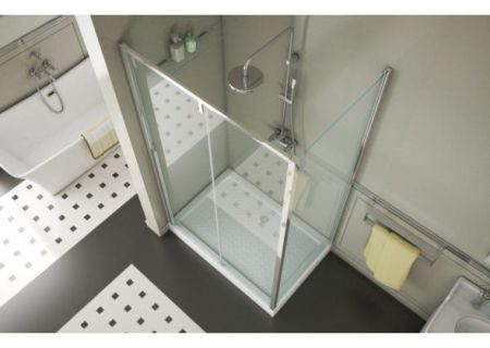 Душевой уголок Bravat Slim Line 120x80 BS120.3104A профиль Хром стекло прозрачное, артикул BS120.3104A