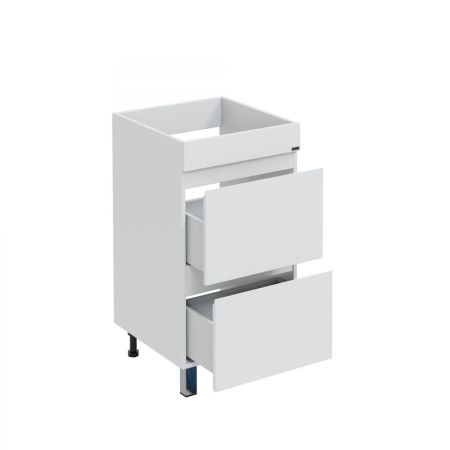 Тумба под раковину над стиральной машиной напольная "Марс 59" 2 ящ. (ум. Юпитер 1200*500 литой мрамор), артикул 700305