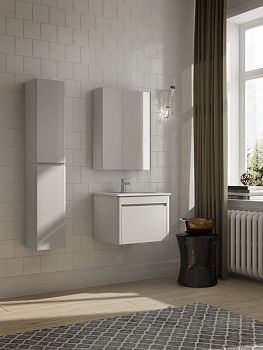 IBX Berta 80 см: тумба (1 ящик) и белая керамическая раковина, цвет мебели отелло