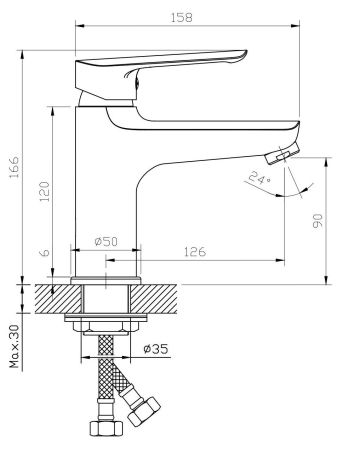 Смеситель Lagos Black для раковины, артикул: LG26B, артикул LG26B