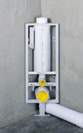 Schwab, угловая инсталляция на 1 ноге для подвесного унитаза с кнопкой сверху матовый хром, артикул 288-2080