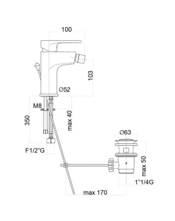 Смеситель для биде Fiore KYMA 75CR6530, хром, артикул 75CR6530