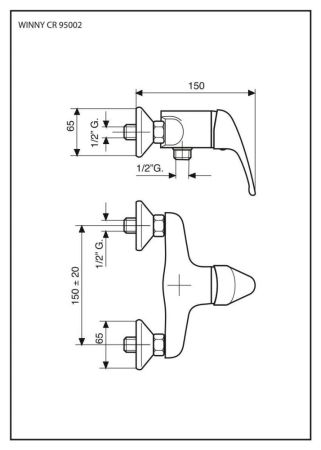 Emmevi Winny, смеситель для душа, цвет хром, артикул 95002/CR