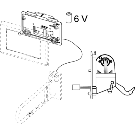 TECEplanus, механизм дистанц. смыва, провод., 6В, артикул 9240356