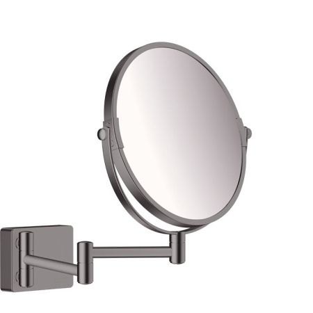Косметическое зеркало, Hansgrohe, AddStoris, круглое, размер зеркала (ш x в), мм-188*188, тип установки-настенный, без подсветки, увеличение, х-3 и 1 раза, поворотное, наклоняется, материал рамы-металл, с монтажным материалом, цвет-хром черный шлифованный Косметическое зеркало, Hansgrohe, AddStoris, круглое, размер зеркала (ш x в), мм-188*188, тип установки-настенный, без подсветки, увеличение, х-3 и 1 раза, поворотное, наклоняется, материал рамы-металл, с монтажным материалом, цвет-хром черный шлифованный