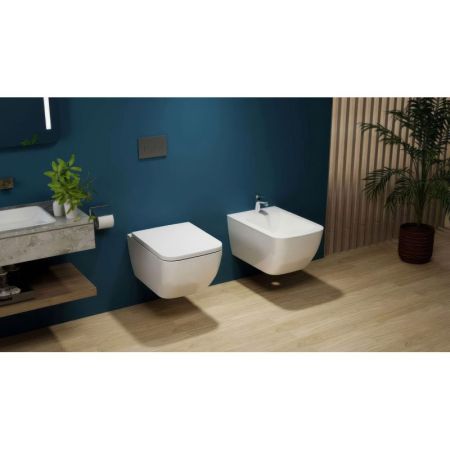 Унитаз подвесной SMARTFLOW VIGENTE безободковый с микролифтом SMF811-WH, белый, артикул SMF811-WH