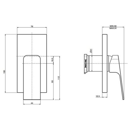 Fima Carlo Frattini Fit Смеситель для душа, встраиваемый, цвет: чёрный матовый, артикул F3389E1NS