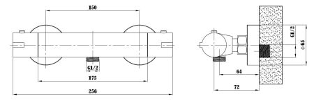 Термостат для душа Mikros, артикул:T3080 Black, артикул T3080 Black