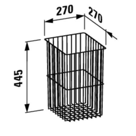 Корзина, Laufen, Base, для белья, для высоких пеналов, ширина, мм-270, глубина, мм-270, высота, мм-445, материал-металл, артикул 4.9302.0.110.000.1