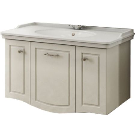 Тумба с раковиной Comforty Палини 100 4148011 подвесная Белый глянец