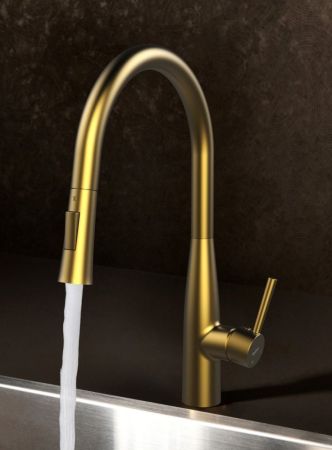 Смеситель для кухни Raiber RPG-011, золото, артикул RPG-011
