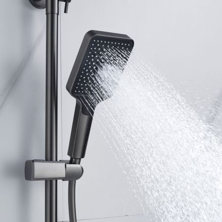 Душевая система Shevanik S4436T, оружейная сталь