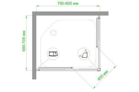 Душевой уголок Royal Bath RB HPD-C-ST 80х70х200 (матовое), артикул RB7080HPD-C-ST