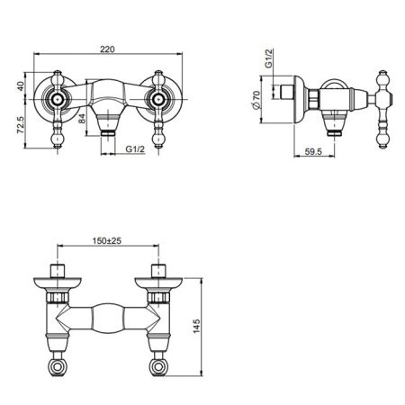 Fima Carlo Frattini Epoque Смеситель для душа, настенный, цвет: золото, артикул F5055/1OR