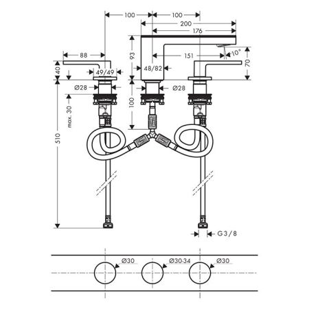 AX MyEdition Смеситель для раковины 70 без панели, цвет шлифованная бронза, артикул 47052140