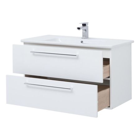 Тумба с раковиной подвесная Dreja Gio 100 см, белый, артикул 77-0105W-com