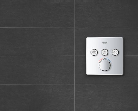 Внешняя часть термостатического смесителя на 3 выхода GROHE Grohtherm SmartControl, хром (29126000)