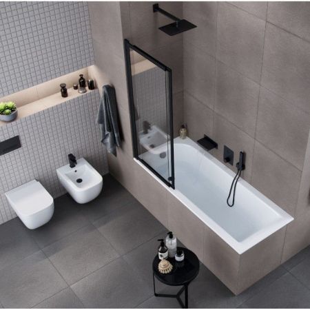 Шторка для ванны EXCELLENT Liner 110 см (черный мат), артикул KAEX.2930.1100.LP