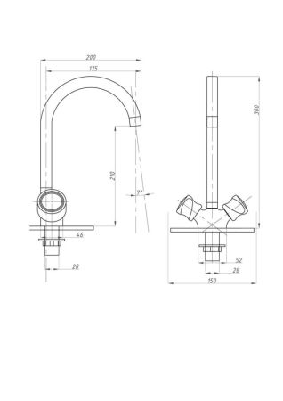 Смеситель для кухни FAUZT FZs-202-39 тип См-МДЦБА, артикул FZs-202-39