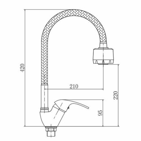 Смеситель для кухни с гибким изливом FASHUN A4303, хром