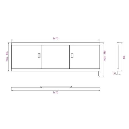 Экран под ванну Onika Монако-Эконом 170 белый, артикул 517014
