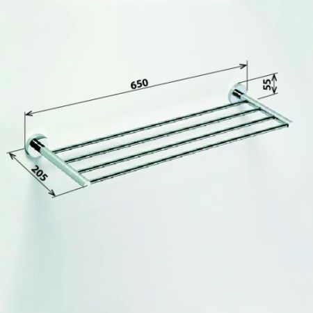 Полочка OMEGA для полотенец 220x655мм, артикул 104105082