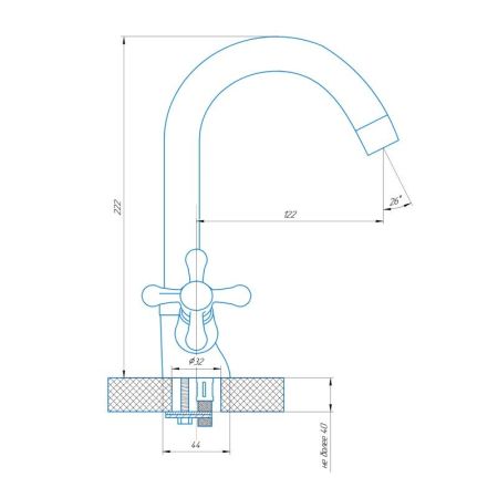 Смеситель для раковины Сантаком stOMEGA 1119, хром