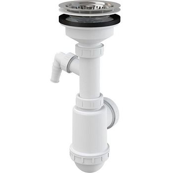 Сифон для кухонной мойки Alcaplast A446P-50/40 Полированная сталь