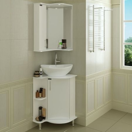 Тумба с раковиной СанТа Аврора 70 216002 угловая Белая