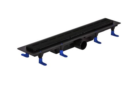 Душевой уголок Ambassador Queen Black 11011204-ST7, квадратный, линейный трап, 100х100