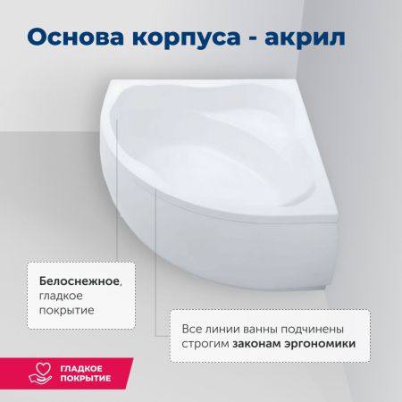 Акриловая ванна Aquanet Palau 140x140 (с каркасом), артикул 00205535