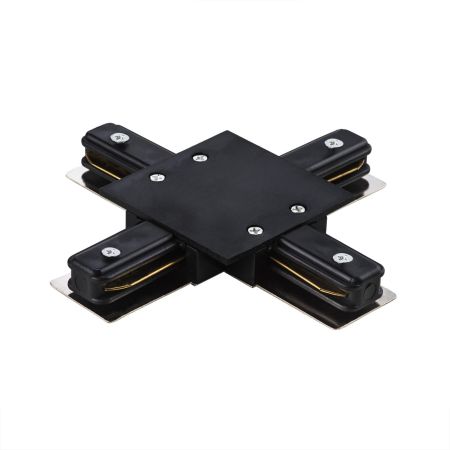 Соединитель X-образный однофазный для встраиваемых треков Barra Lightstar 501147, артикул 501147