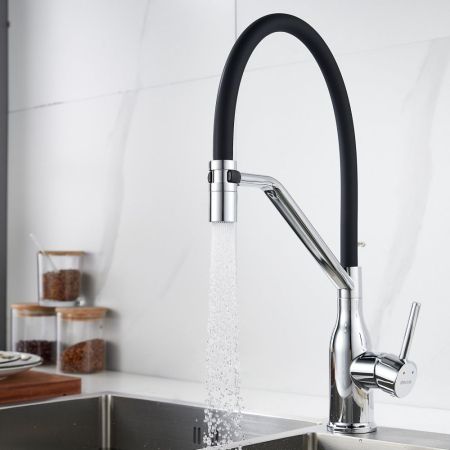 Смеситель для кухни с гибким изливом Shevanik S343-3, хром