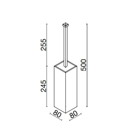 OASIS SQUARE Ершик для унитаза, подвесной, цвет хром, артикул 0SQR01005000008CR