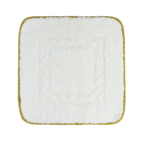 COMPLEMENTI Коврик для ванной комнаты 60х60 см. белый, узор 2, тесьма золото, артикул 29611