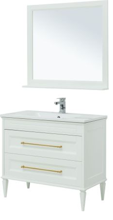 Мебель для ванной Aquanet Бостон М 100 белый (ручки золото) (лит. мрамор), артикул 00281192