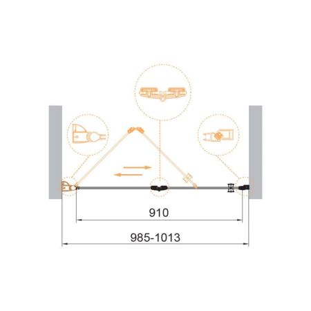 Душевая дверь в нишу CEZARES ECO-O-BS-12, артикул ECO-O-BS-12-80-C-Cr