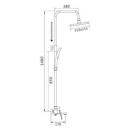Душевая система Shevanik S9136, хром