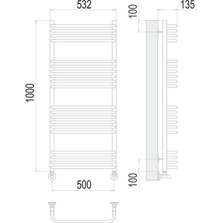 Полотенцесушитель водяной Terminus Стандарт П20 50х100, артикул 4670078529800