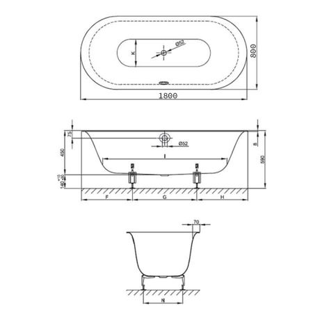Опора для ванны, Bette, универсальная, комплект-2 штуки, артикул B23-1500
