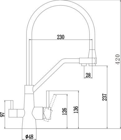 Смеситель для кухни ESKO Kitchen K25GMB