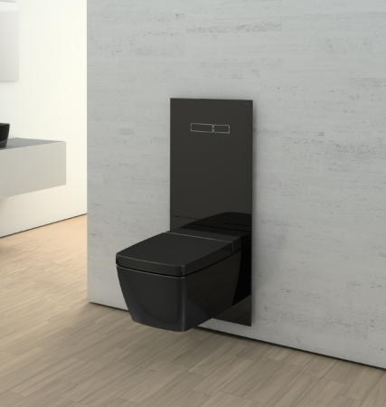 Верхняя панель TECElux с механическим блоком управления, стекло черное, клавиши хром глянцевый