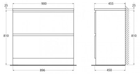 Мебель для ванной комнаты BELBAGNO ALBANO-900-2C-PIA, артикул BB900/455-LV-MR-ALR