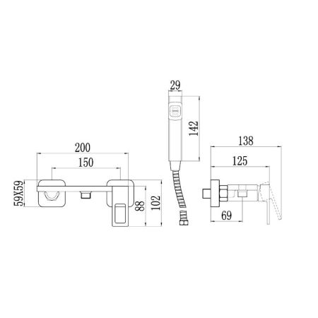 Гигиенический душ со смесителем Savol S-FXQ013B, золото, артикул S-FXQ013B